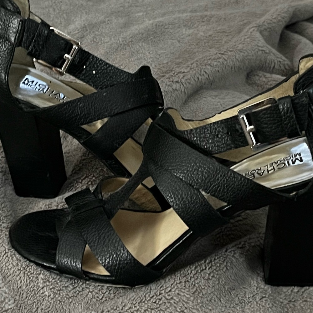 Michael by Michael Kors black stacked heel sandal